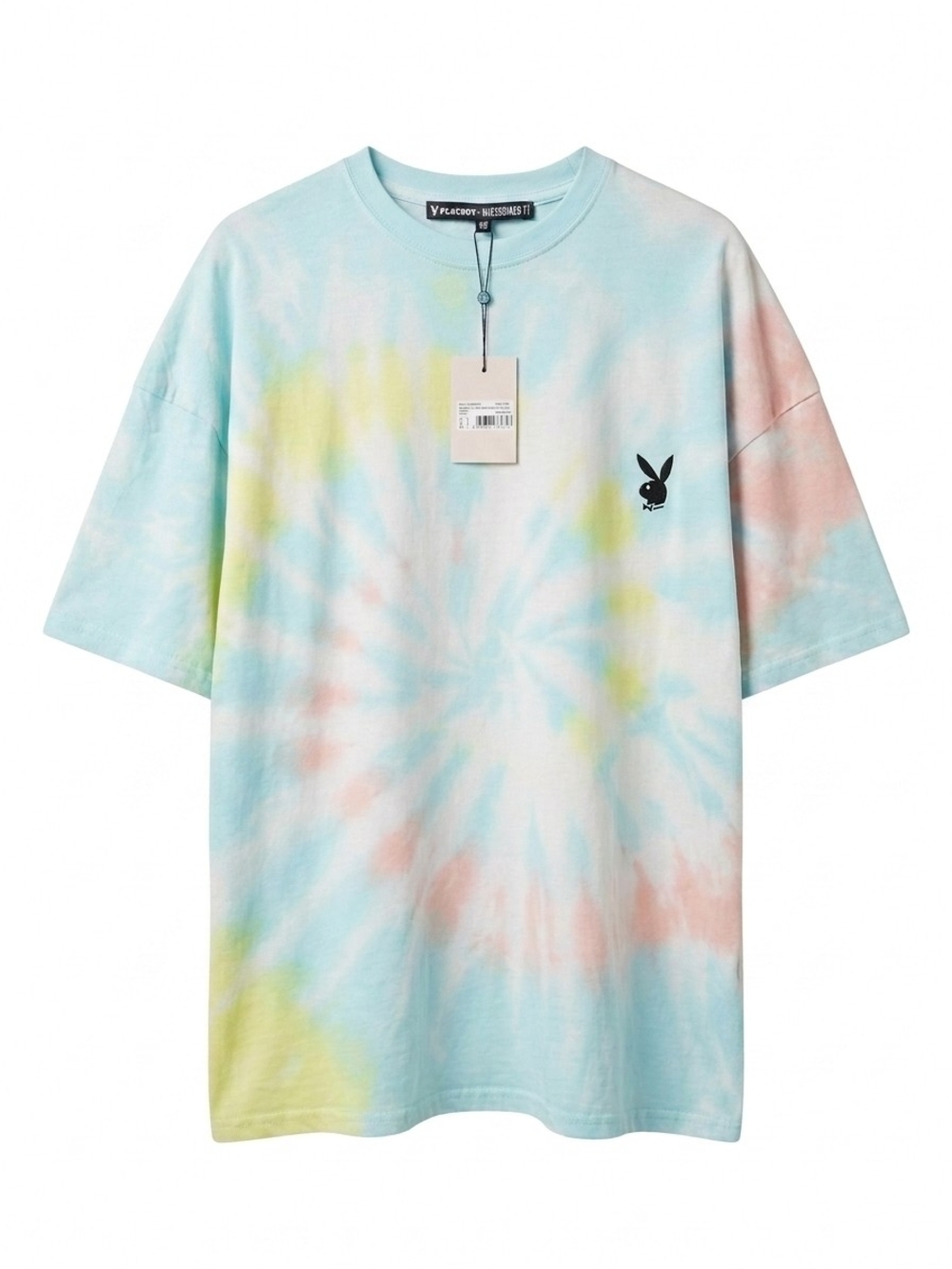 PLAYBOY Pastel Tie-Dye Tee with Black Bunny
